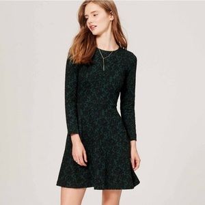 Ann Taylor Long Sleeve Paisley Flat Dress